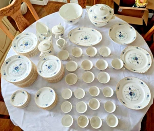 Vintage French Dinnerwear Set for 12. Gold gilding Moulins des Loups NORD. - Picture 1 of 24