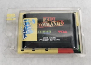 Papi Commando Sega Genesis Cart Great Shape Watermelon Games WM Bits New Sealed - Picture 1 of 3