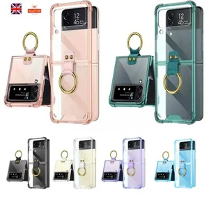 for Samsung Galaxy Z Flip4 5G Protective Case & Ring Stand Clear Cover - Picture 1 of 16
