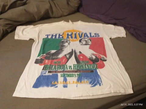 OSCAR De La Hoya Vs Genaro Hernandez (The Rivals) 1995 Shirt Size L strong clrs Cover