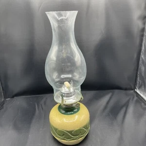 Vtg Folk Art Pottery Oil Lamp - Picture 1 of 6