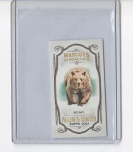 MASCOTS IN REAL LIFE 2021 TOPPS ALLEN & GINTER BEAR MINI PARALLEL INSERT - Picture 1 of 22