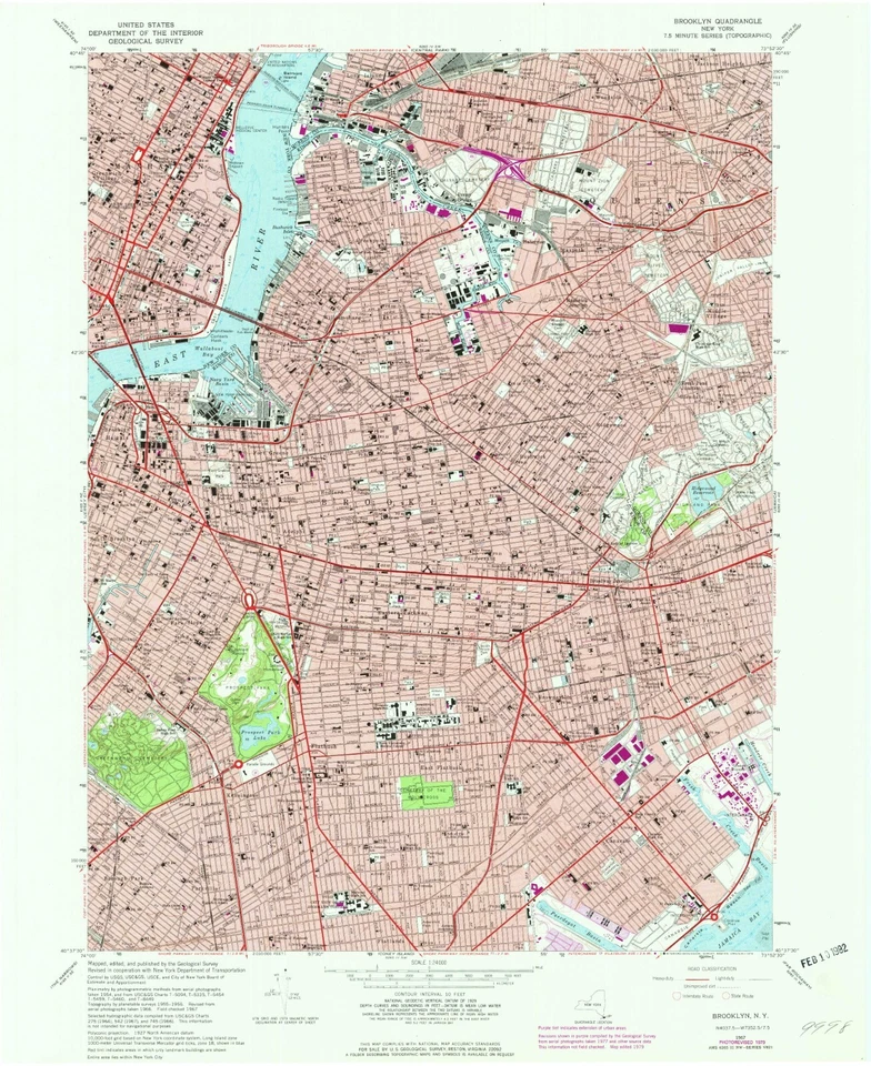 Brooklyn, NY 1967 - Vintage Map Print of Brooklyn Borough - Image 1 of 1