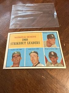 1961 Topps NL 1960 SO Leaders #49 Don Drysdale / Sandy Koufax EX-NrMt Condition