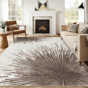 Modern 8X10 Living Room Rugs - Washable Ultra-Thin Stain Resistant Dining Room R - Picture 1 of 7