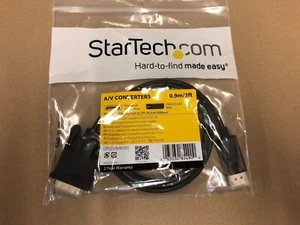 NEW StarTech DP2DVIMM3BS 3ft (0.9m) DisplayPort to DVI Active Adapter Cable - Picture 1 of 3