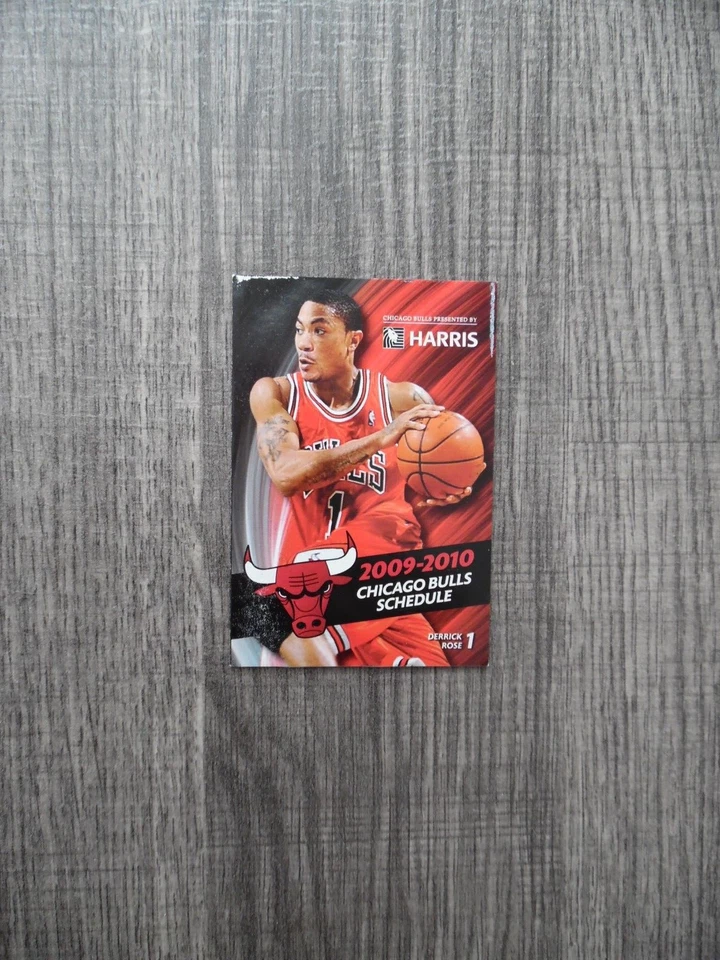 Calendario de bolsillo de la NBA Chicago Bulls 2009-10 Derrick Rose Verizon Wireless Foto 1 de 4