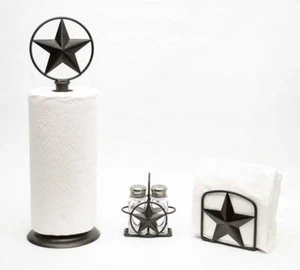 Kitchen Set of 3, Star Paper Towel Holder, Napkin Holder and Salt & Pepper Set - Picture 1 of 4