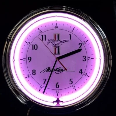 Ford Mustang NEON 2002 Wall Clock Taxor Inc. #19691 - New in box Foto 1 de 4