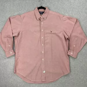 Polo Ralph Lauren Button Down Hemd Herren 16 - 34 Rosa Einfarbig Yarmouth Freizeit - Bild 1 von 9