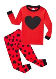 Little Big Boys Girls Pajamas Set Kids PJs 100% Cotton 5 Red/Love/6196 - Picture 1 of 7