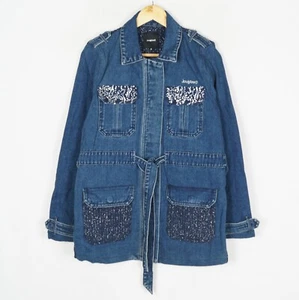 DESIGUAL STYLE: M20WWED10 Women's Jacket Size M Full Zip Denim Belt sv11065 - Picture 1 of 7
