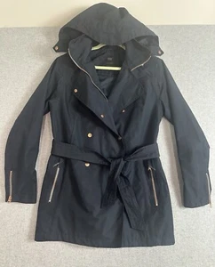 Helly Hansen Welsey Trench Coat womens M blue rain jacket belted hood classic - Picture 1 of 14