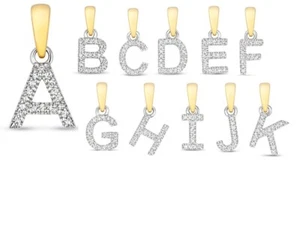 Massiver 9 kt Gold Diamanten Anhänger A-Z Buchstabe Alphabet Punze - Bild 1 von 1