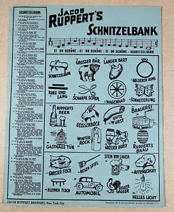 New York City Two 1930 JACOB RUPPERT CERWERY BANCO DE TALLAS Bar Room Song Sheets - Imagen 1 de 3