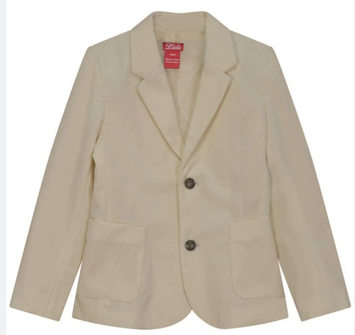 OFF WHITE Blazer giacca finto velluto bianco 2 bottoni taglia 9 10 O 11 12 anno nuovo con etichette