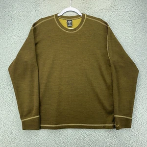 Maglione PrAna uomo grande marrone respiro girocollo pullover misto lana vintage USA - Foto 1 di 9