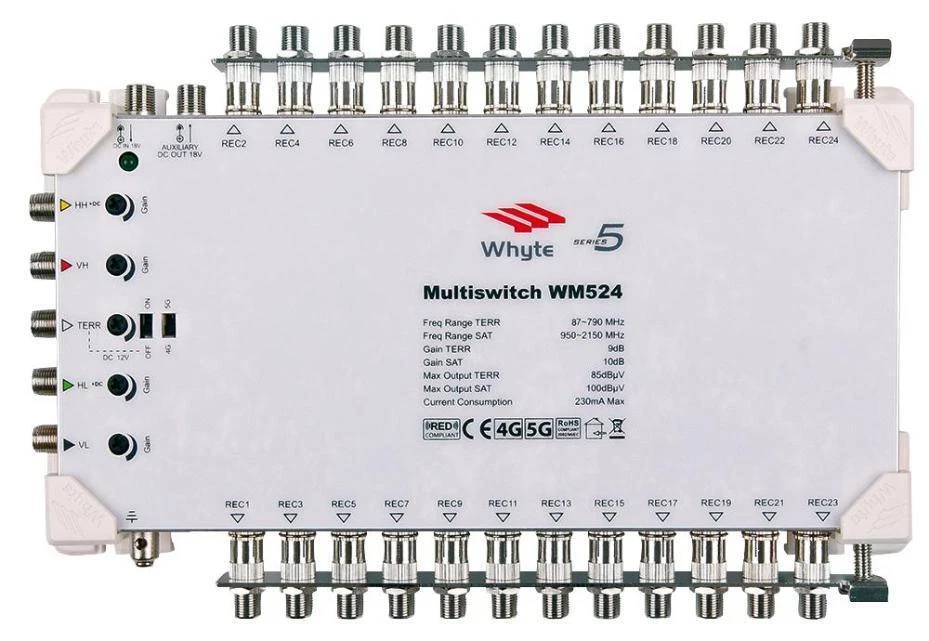 WM524 Series 5 5-Wire, 24-Way Multiswitch - WHYTE - Image 1 of 1