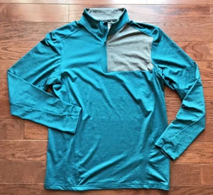 Walter Hagen 11 Majors Mens Sz S 1/4 Zip Pullover Shirt Turquoise Gray Polyester - Picture 1 of 5
