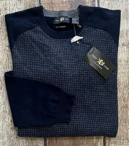 GLEN LYON 100% CASHMERE CREWNECK SWEATER BLUE MENS XXL NEW NWD - Picture 1 of 11