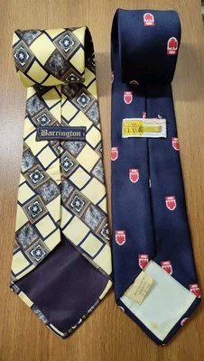 VINTAGE Prince Consort Barrington Tie Lot Of 2  56" Silk Embroidery Royal  - Image 1 of 4