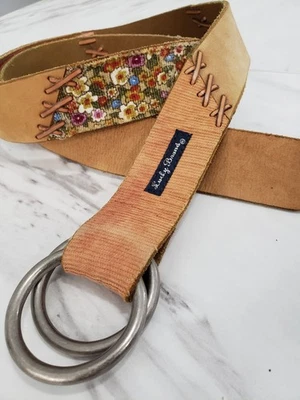 Cinturón de cuero marca Lucky boho hippie gamuza retazos festival hadas caprichoso Foto 1 de 4