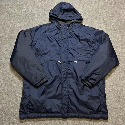 Chaqueta con capucha reversible Nike azul marino gris oscuro polar para hombre XXL Foto 1 de 4
