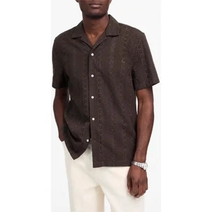 Madewell Herren Camp Hemd Kurzarm Ösen Knopfleiste braun Large neu ohne Etikett $ 118 - Bild 1 von 10