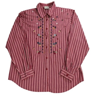 VTG Koret City Blues Red Stripe Embroidered Button Down Shirt Small Women's - Image 1 of 4