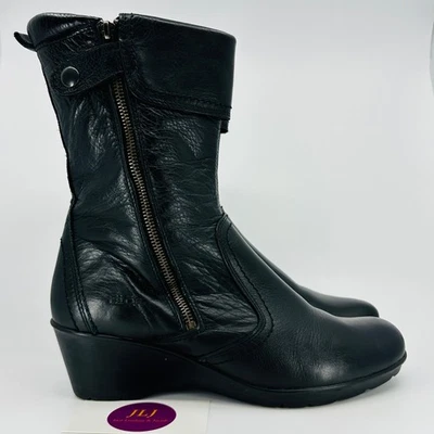 Taos Women's Leather Fleece Lined Mid Calf Wedge Boots Size 41 EU/ 10-10.5 US - Image 1 of 4