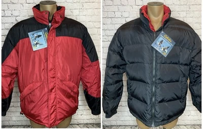 Cabelas Premier Northern Goose Down Parka Jacket Large Reversible Black Red NWT - Image 1 of 4