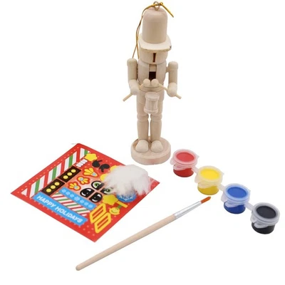 Weihnachten Malen Sie Ihr Eigenes Holz Nussknacker Soldat Ornament - Bild 1 von 3