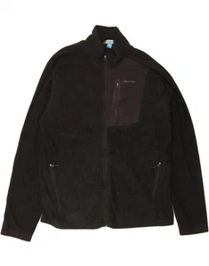 EDDIE BAUER Mens Fleece Jacket UK 42 XL Black Polyester AB10 - Picture 1 of 3