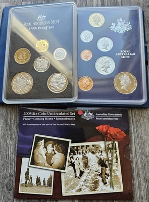 1985 Австралийский монетный двор доказательство комплект - 7 монет набор в оригинальной коробке с сертификатом подлинности - драгоценный камень Prf - Изображение 1 из 4