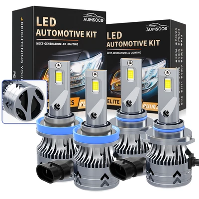 LED Headlights 4 Bulbs Hi/Lo Beam Conversion Kit Fit Kenworth W990 2019-2025 - Imagem 1 de 4