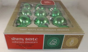 NOS? Vintage 50er Schachtel grün glänzend Brites Weihnachtsschmuck Mid Century MCM - Bild 1 von 9