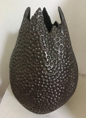 Aparte Designer-Vase Bodenvase Deko Vase groß dunkelbraun/bronze H38 B25 wNEU - Bild 1 von 3