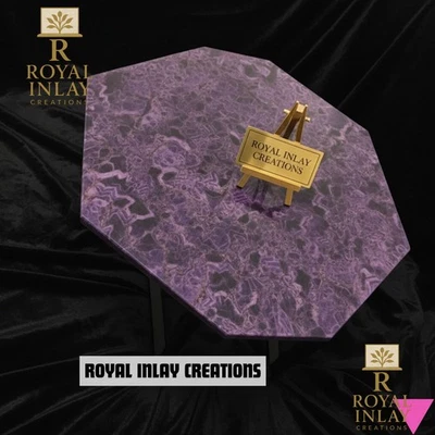 Amethyst Octagon Table – Handcrafted Table Top for Luxe Home & Office Decor 36" - Image 1 of 4