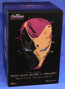AVENGERS ENDGAME MC-038 IRON MAN HELMET BATTLE DAMAGE STATUE BEAST KINGDOM - Picture 1 of 21