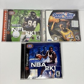 Sega Dreamcast Sports Game Lot NFL 2K1 NBA Showtime NBA 2K1