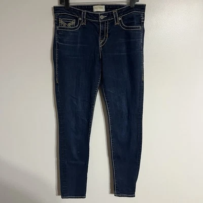 Big Star Maddie Skinny Jeans Thick Stitch Size 28 R 28x31 Low Rise Dark Wash Y2K - Image 1 of 4