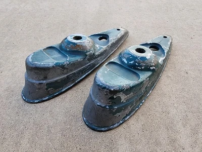 Original 1937 Chevrolet Car Headlight Mounting Stand 37 Chevy Mount Riser Pair - Image 1 of 4