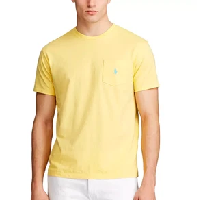 Polo Ralph Lauren Men's Yellow Classic Fit Crew-Neck Pocket T-Shirt Sz S New $55 - Picture 1 of 2