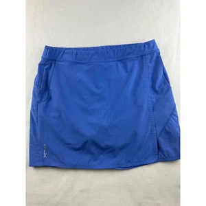 RLX Ralph Lauren Women Blue Perforated Tennis Golf Skort Skirt L G - Picture 1 of 6