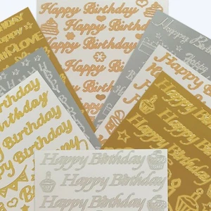 HAPPY BIRTHDAY STICKER SETS CARD MAKING Peel Off Craft Outline Embellishments - Picture 1 of 18