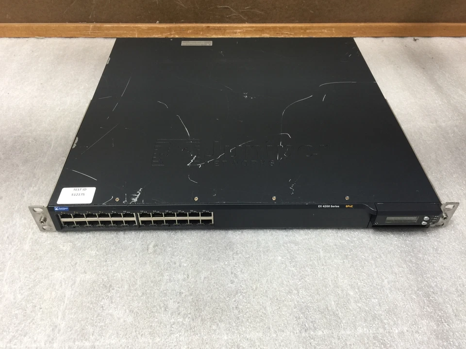 Juniper EX 4200 Series EX4200-24T 8PoE 24 Port 750-021256 w/ Rack Mount Ears - Image 1 of 4