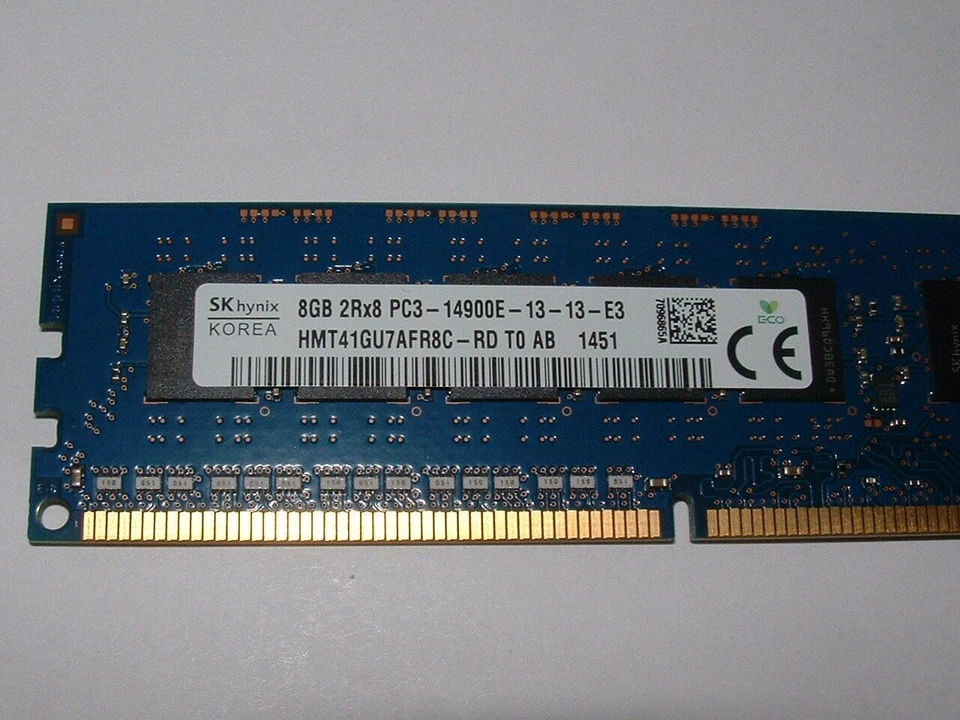 HYNIX 4x 8GB (32gb) PC3-14900E 2Rx8 ECC MEMORY HMT41GU7AFR8C-RD - Image 1 of 1
