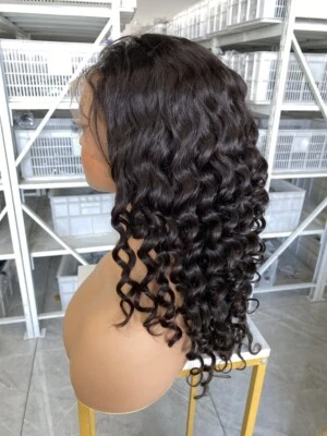 Peluca Delantera 18" Deep Wave 360 Marrón Medio Encaje Cabello Humano Para Mujer Foto 1 de 4