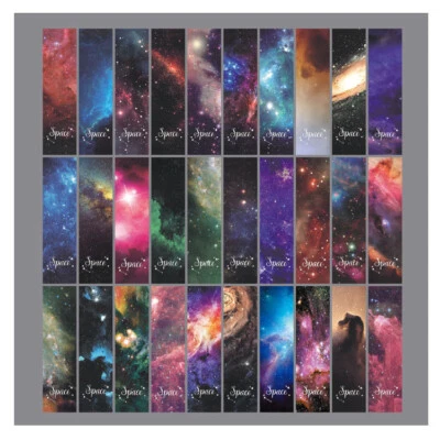 BARGAINS EXPRESS UK 30pc Galaxy Night Sky Cute Paper Bookmarks For Books Book Markers Readers Gift
