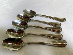 WALLACE STAINLESS FLATWARE 18/10 CHINA "ROYAL THREAD" (5) SOUP SPOONS - Picture 1 of 5